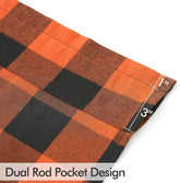 MIULEE Orange and Black Buffalo Plaid Curtains for Window Fall Decor Farmhouse Buffalo Check Gingham Rod Pocket Valances Curtain Valance for Kitchen Bathroom Living Room 52" x 18" - Miulee